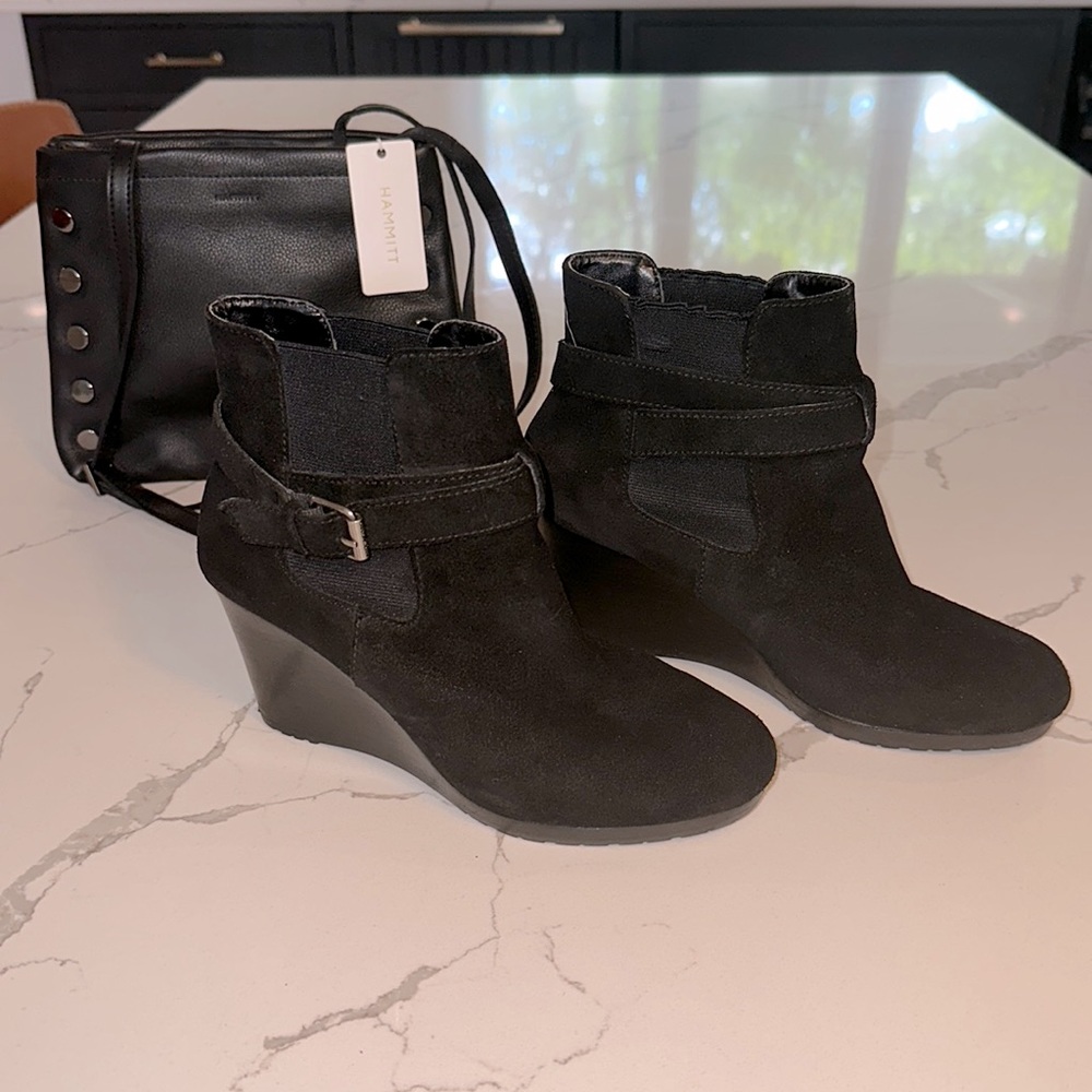 Ralph Lauren 90’s wedges are back, or maybe they never left. Suede boot.